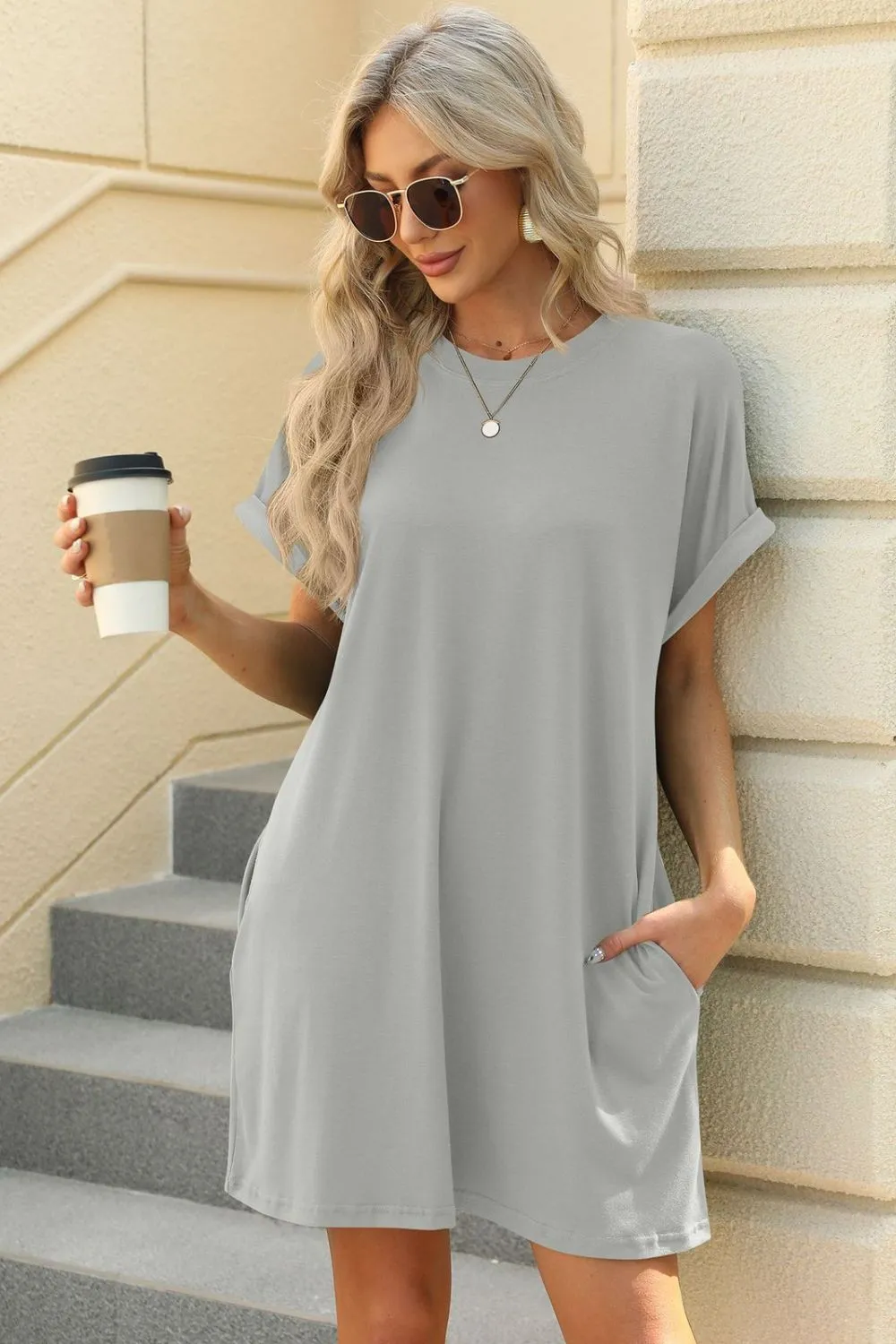 Short Sleeve Mini Dress with Pockets, image 9