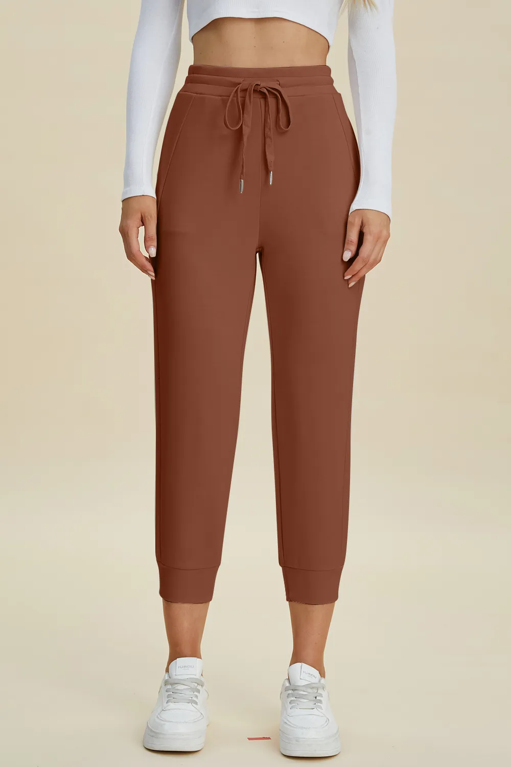 Full Size Air Scuba Drawstring High Waist Cropped Pants, image 5