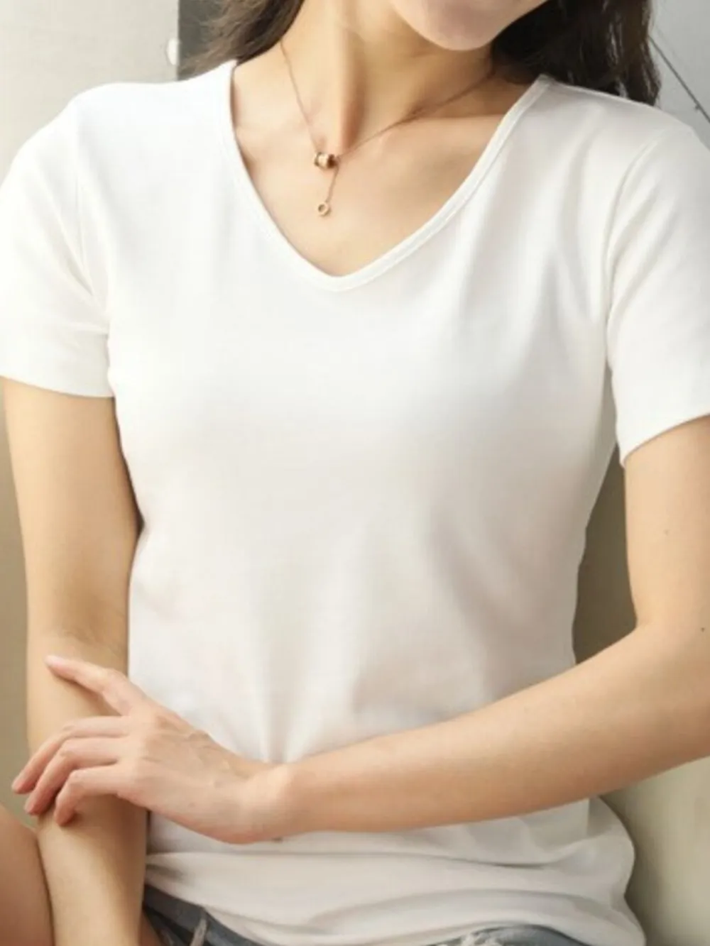 V-Neck Short Sleeve T-Shirt, image 11
