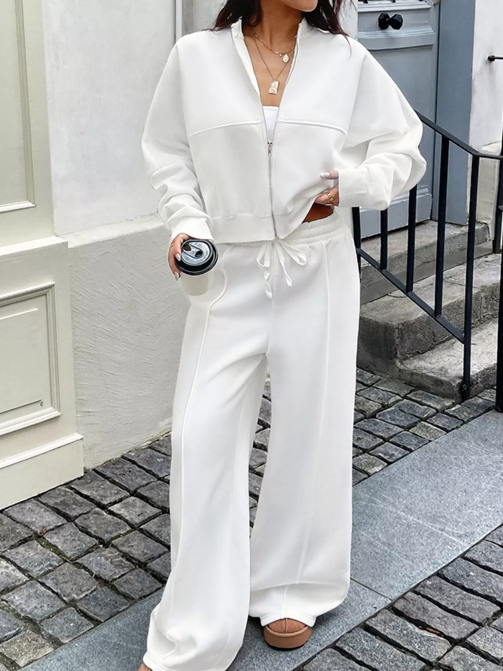 Zip Up Jacket and Pants Set