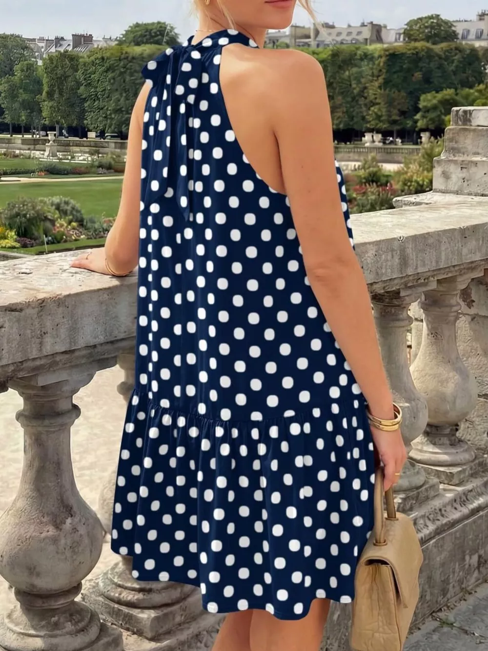 Polka Dot Halter Neck Mini Dress, image 10