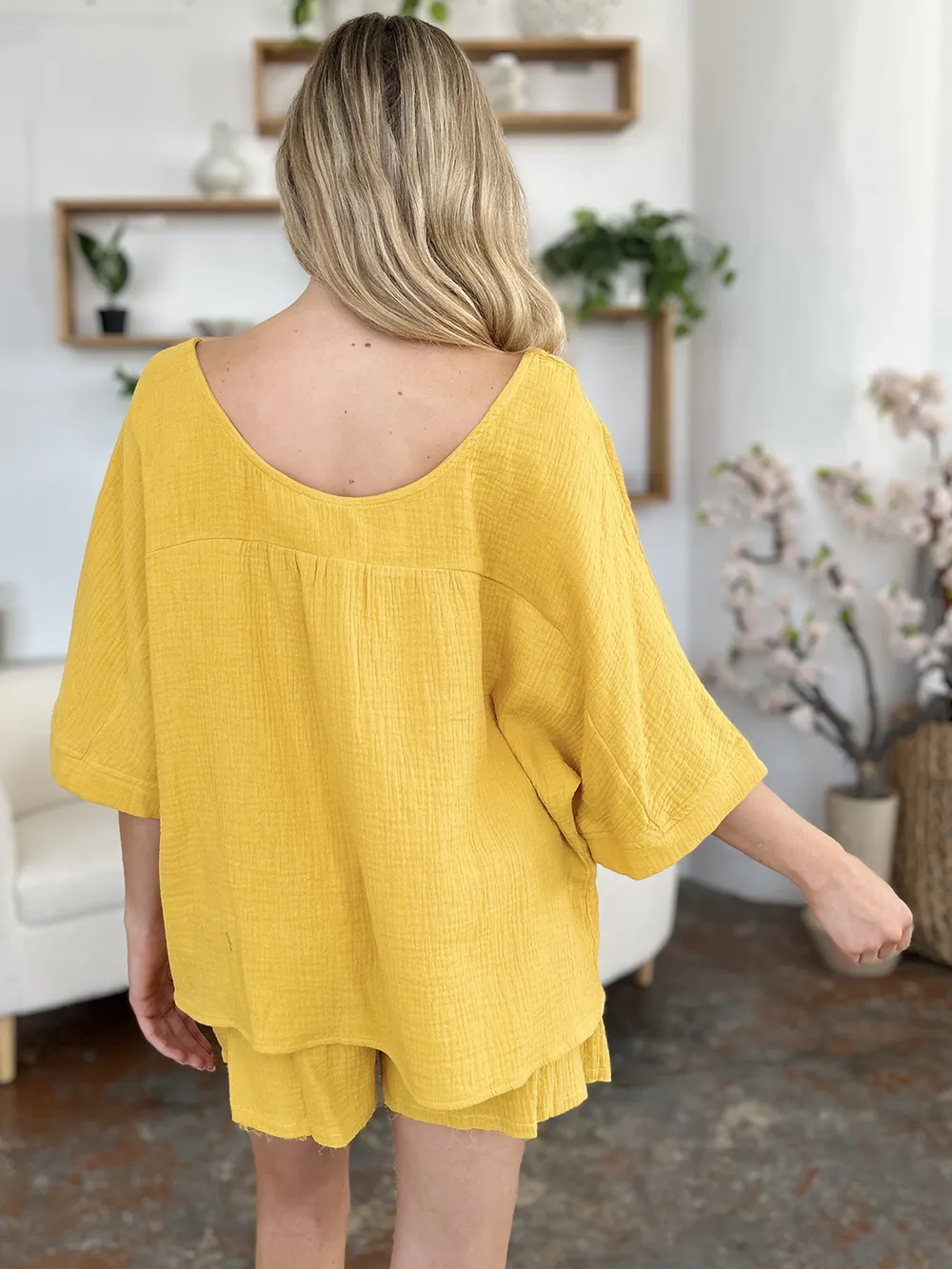 Texture Half Sleeve T-Shirt and Drawstring Shorts Set, image 6