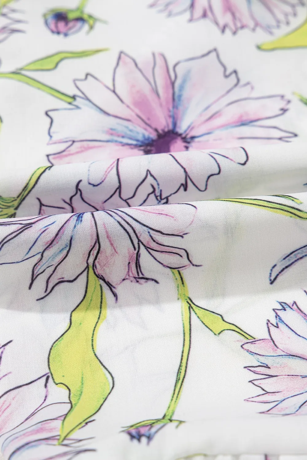 Floral Print Flounce Sleeve Peplum Blouse, image 3