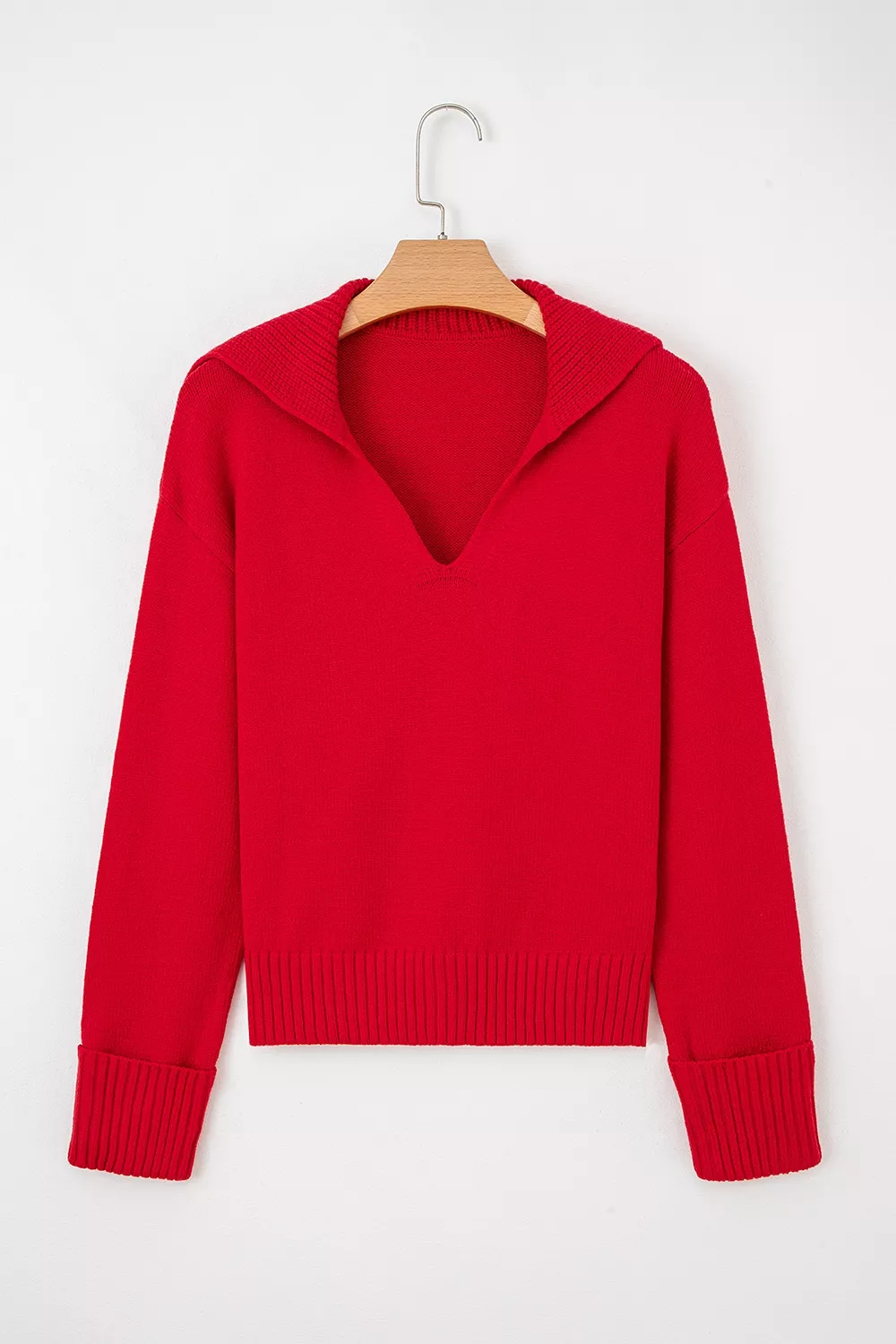Ribbed Hem Long Sleeve Sweater, image 4