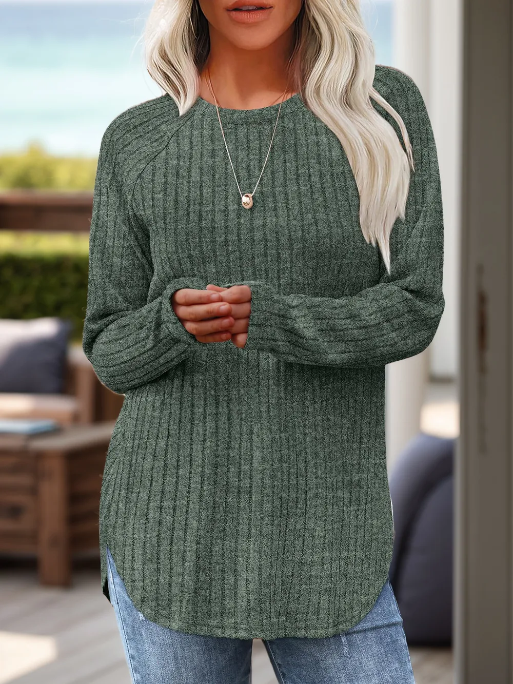 Round Neck Raglan Sleeve T-Shirt, image 21