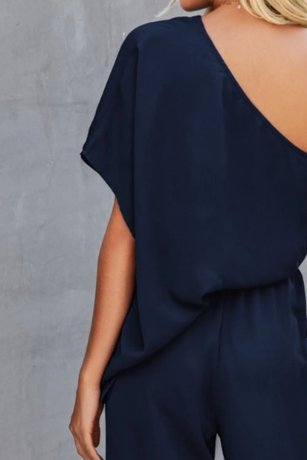 Single Shoulder Short Sleeve Jumpsuit, image 4