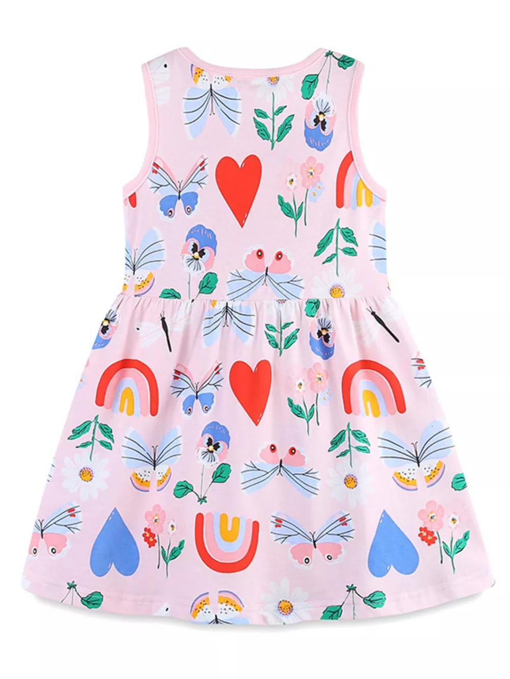 Children's Butterfly and Rainbow Print Sleeveless Dress, image 4