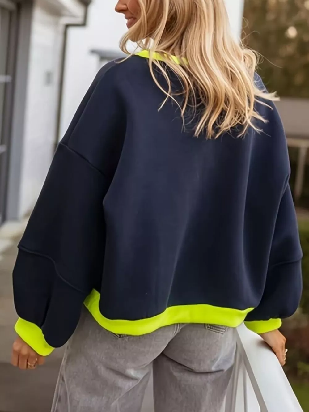 Contrast Trim Oversized Sweatshirt, image 2