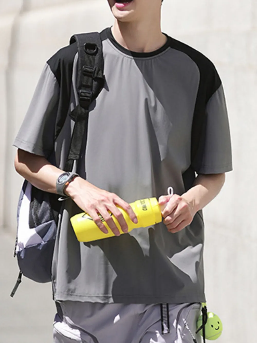 Men's Contrast Round Neck Short Sleeve T-Shirt, image 5