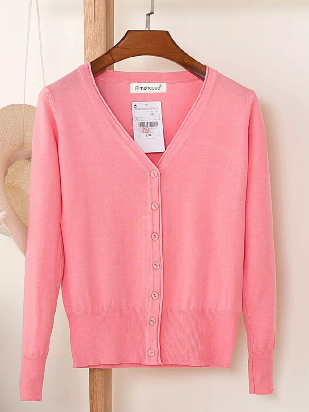 Classic V-Neck Button-Down Knit Cardigan, image 7