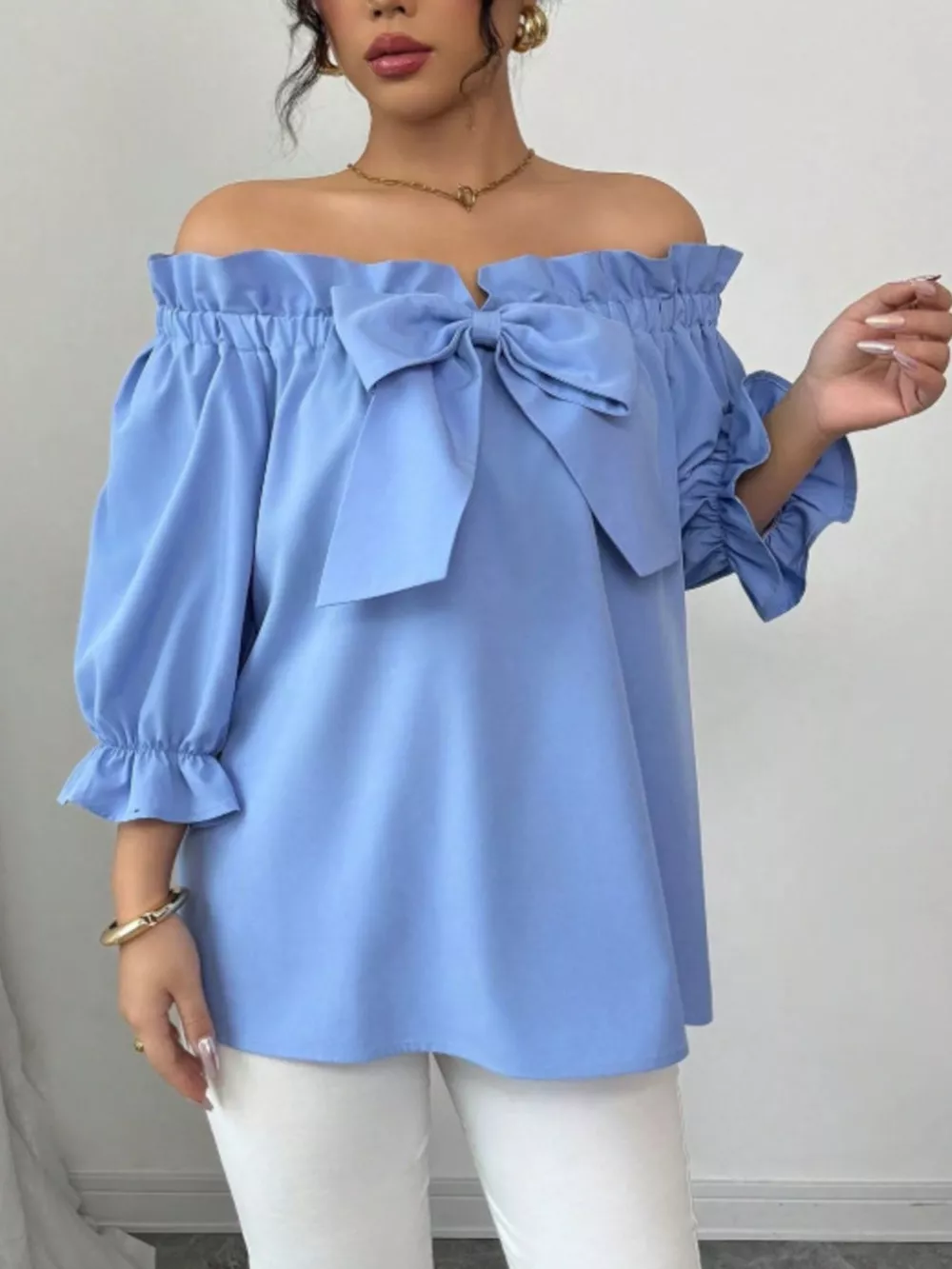 Bow Flounce Sleeve Blouse, image 21