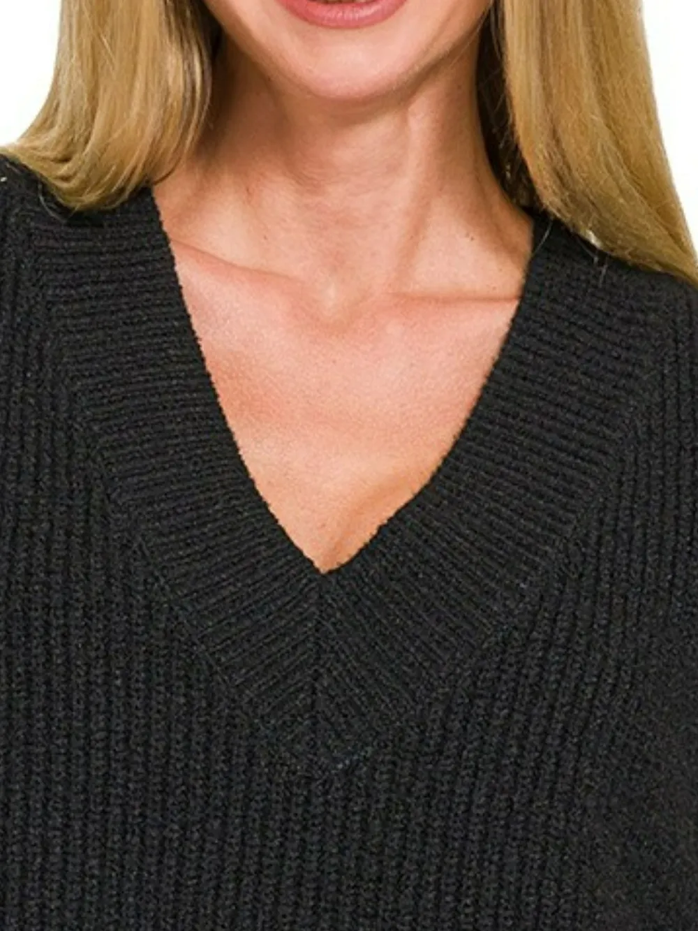 Oversized Sweater Vest with Side Slit, image 3