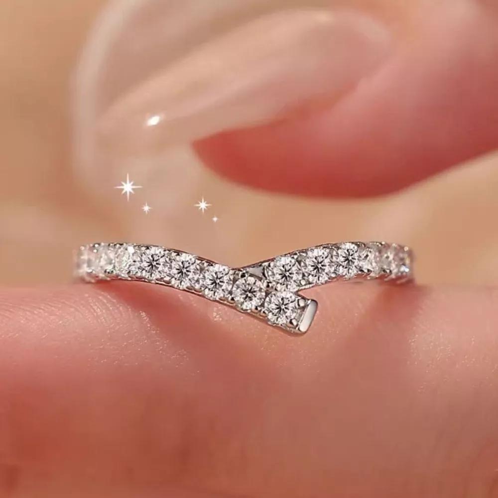 925 Sterling Silver Moissanite Geometric Ring, image 3