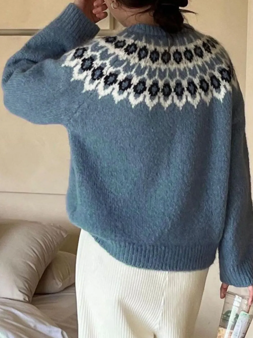 Round Neck Long Sleeve Sweater, image 2