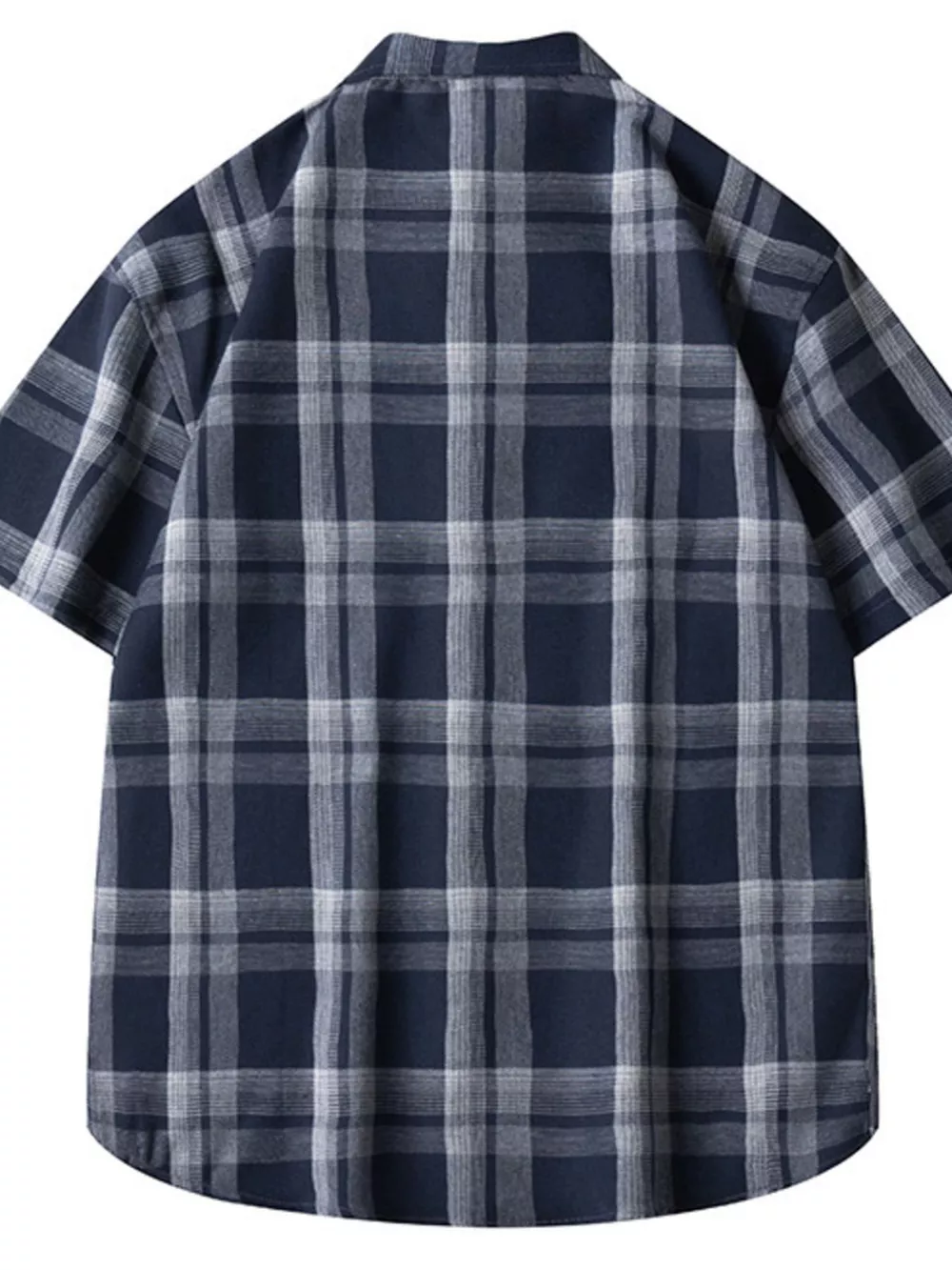 Men's Plus Size Plaid Loose Fit Short Sleeve Shirt, image 3