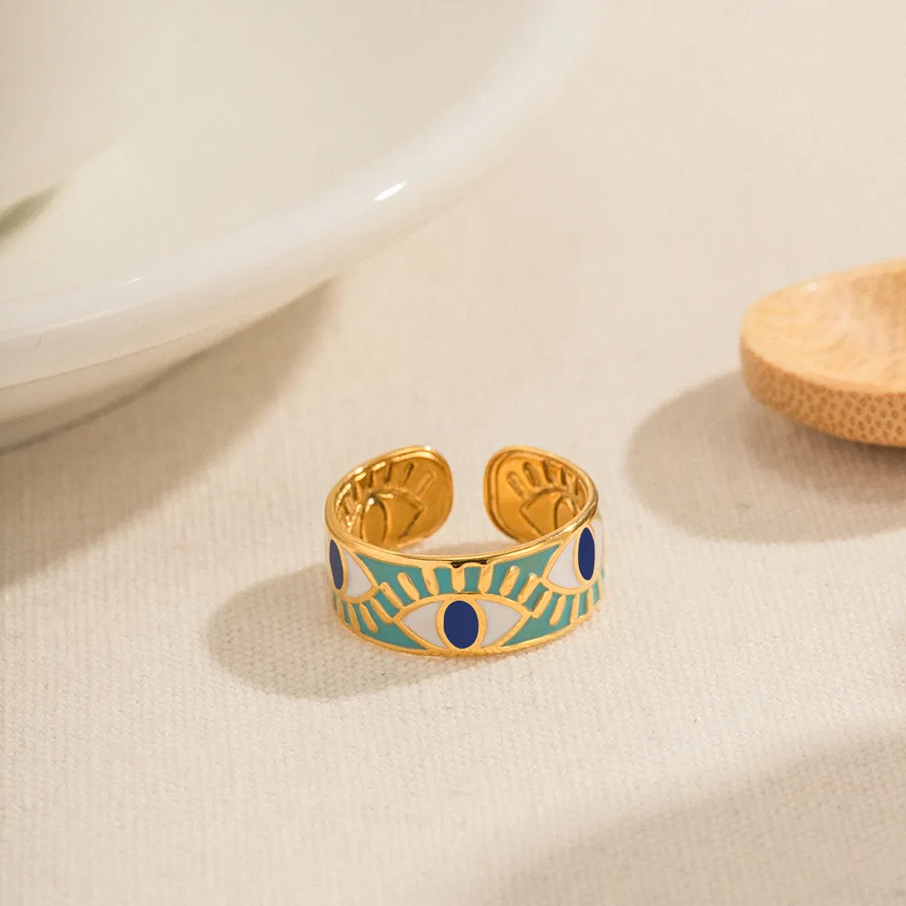 Stainless Steel Evil Eye Ring, image 3