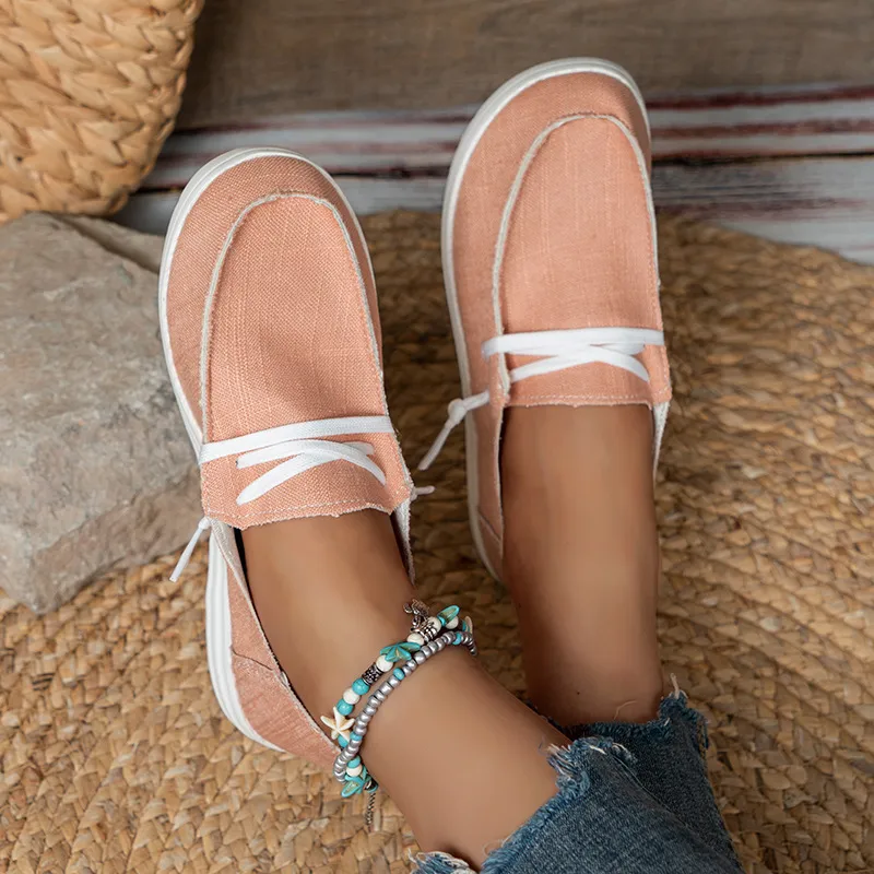 Lace Up Round Toe Slip-Ons, image 2
