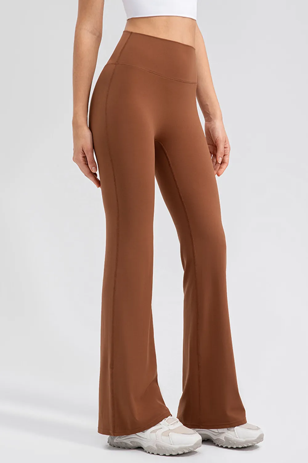 Wide Waistband High Waist Bootcut Active Leggings, image 2