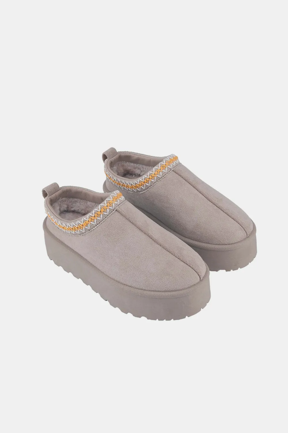 Platform Embroidered Trim Slip-On Boots, image 2