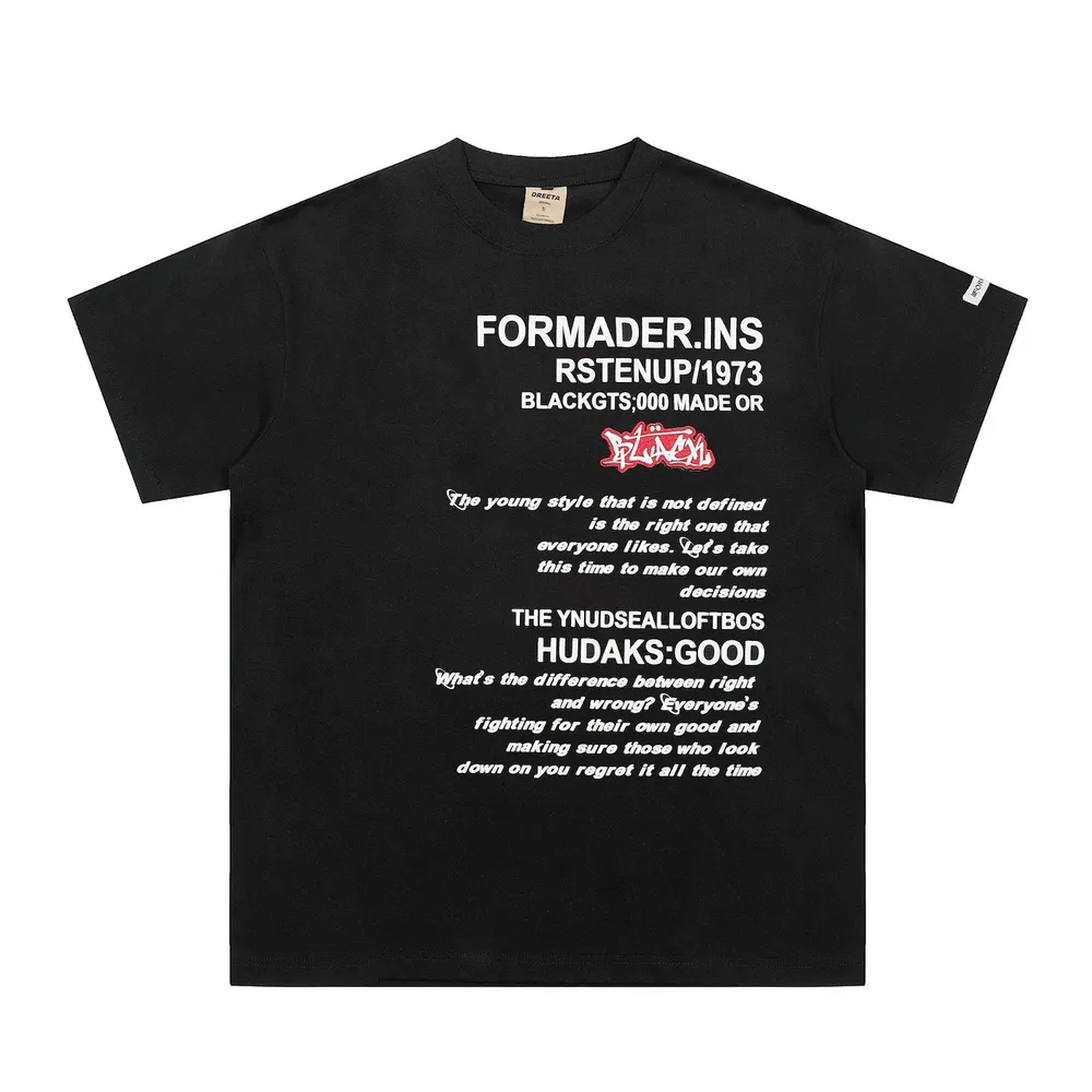 Men's Letter Round Neck Oversized T-Shirt