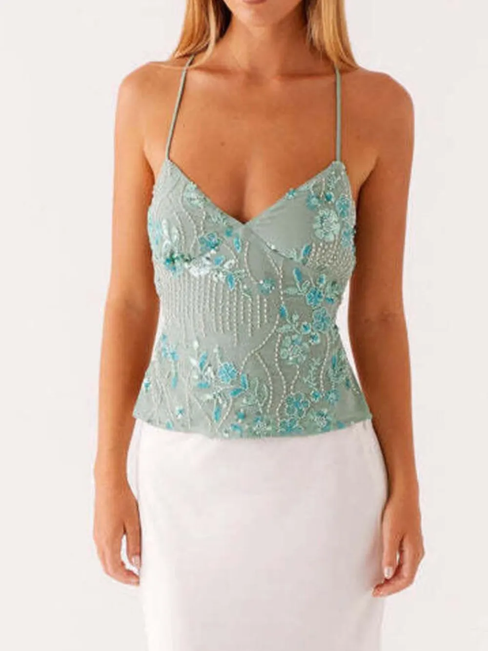 Crisscross Back V-Neck Cami, image 7