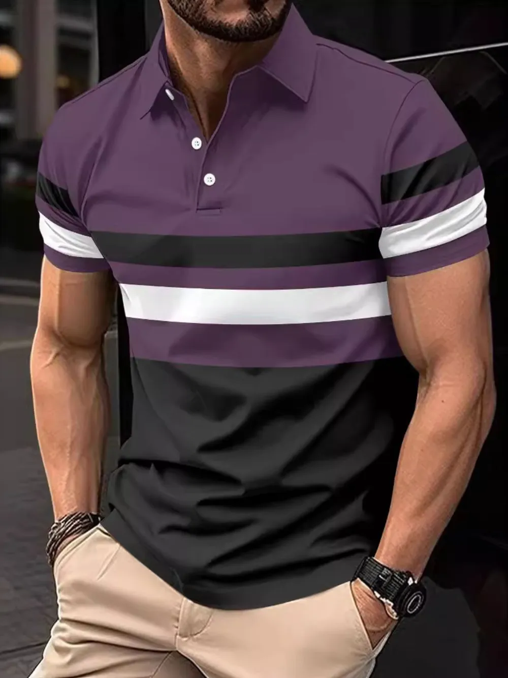 Men's Full Size Collared Neck Short Sleeve Polo Plus Size, image 4
