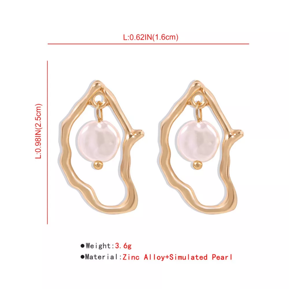 18K Gold-Plated Pearl Earrings, image 2