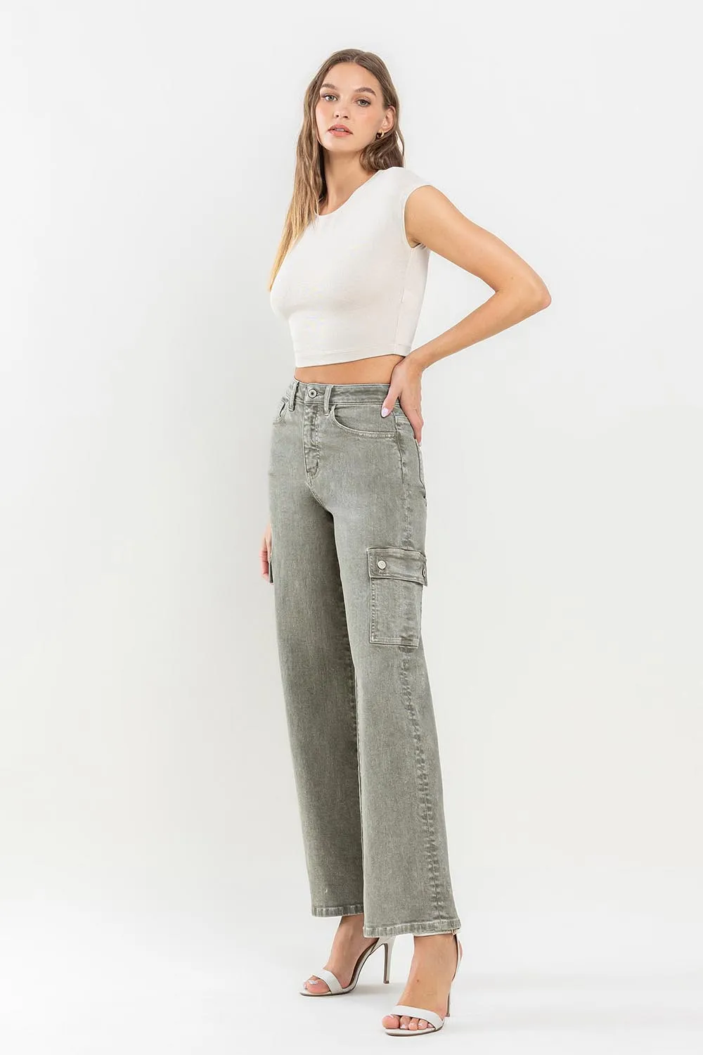 90's Super High Rise Cargo Jeans, image 6