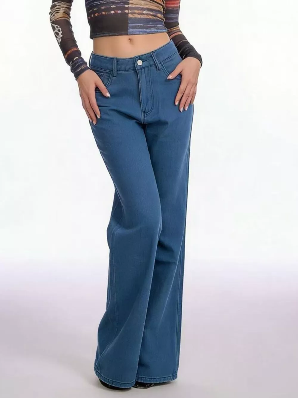 Butterfly Back Wide Leg Jeans, image 2
