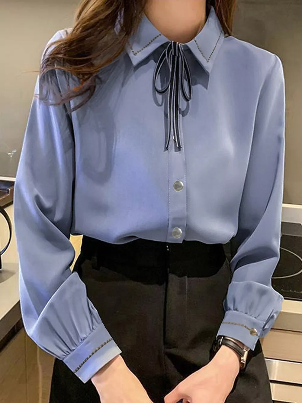 Bow Tie Long-Sleeve Shirt, image 4