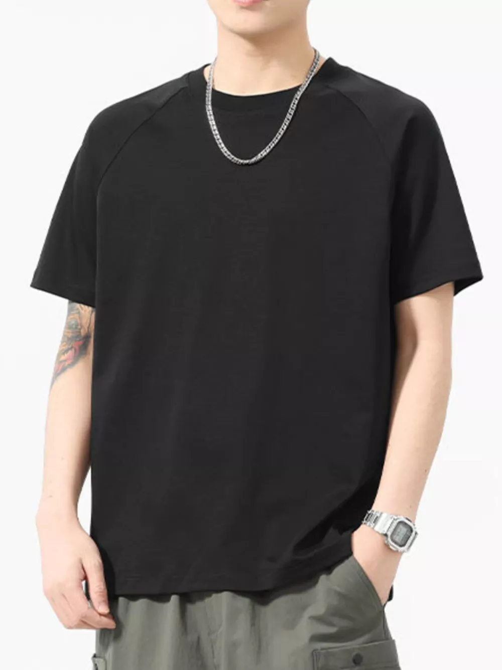 Men's Full Size Round Neck Short Sleeve T-Shirt Plus Size, image 3