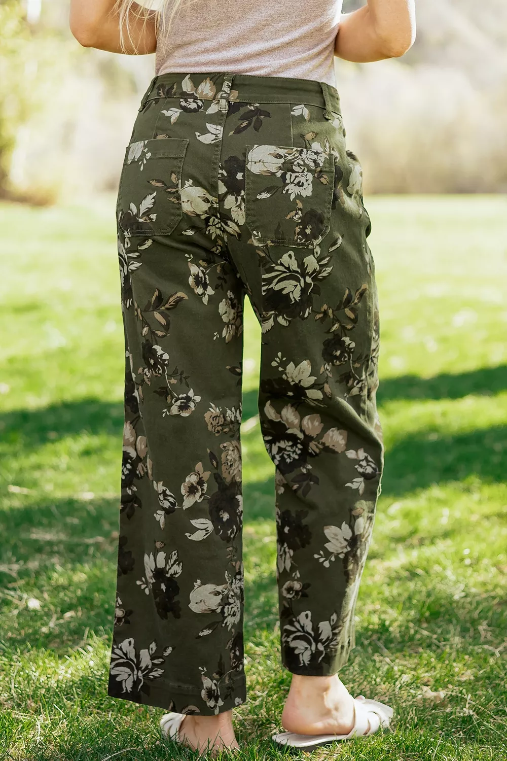 Vintage Style Floral Print High Waist Wide Leg Jeans, image 2