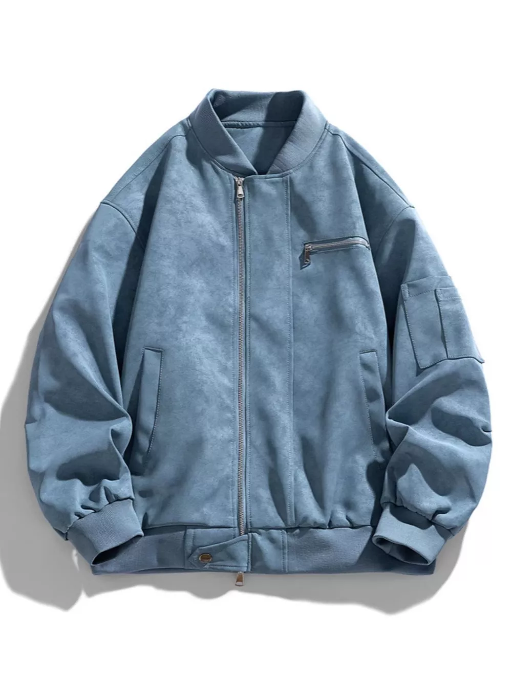 Men's Plus Size Vintage Zip Up Jacket, image 2
