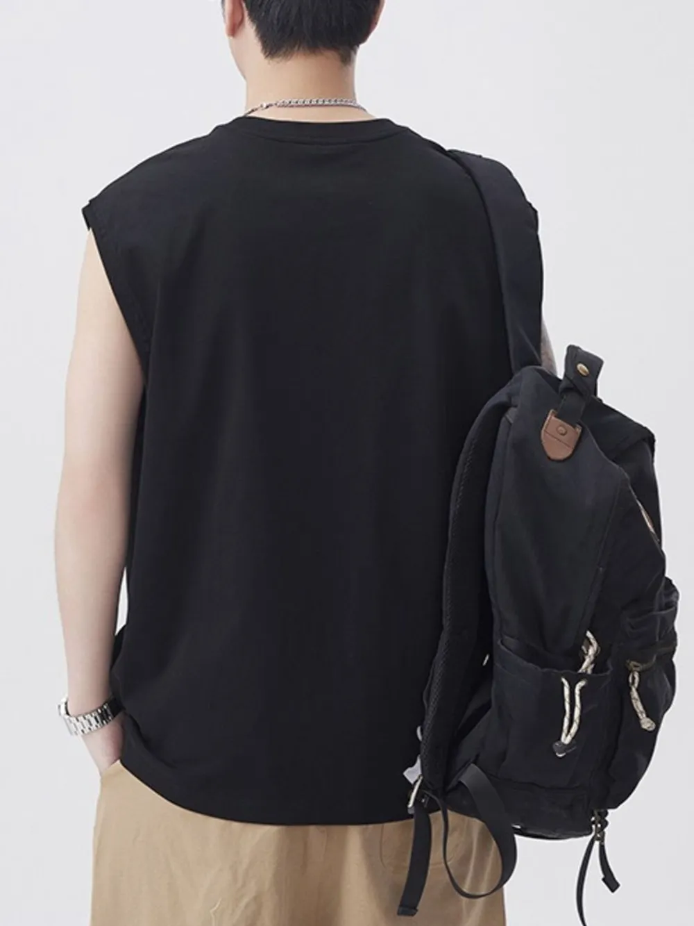 Men's Plus Size Graphic Logo Sleeveless Tank, image 2