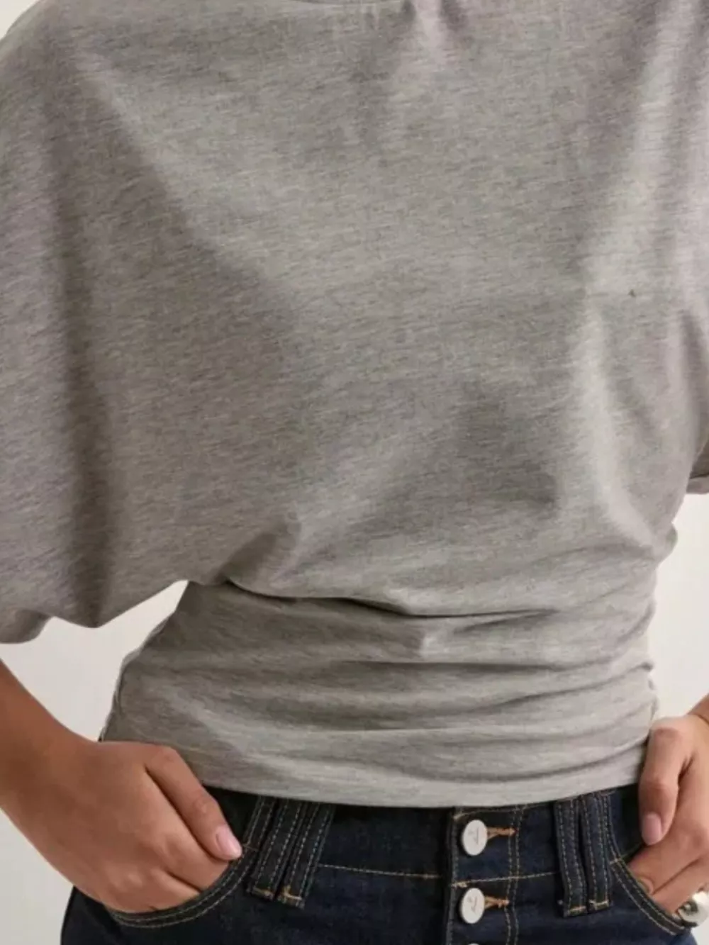 Batwing Sleeve Fitted Waist T-Shirt, image 11