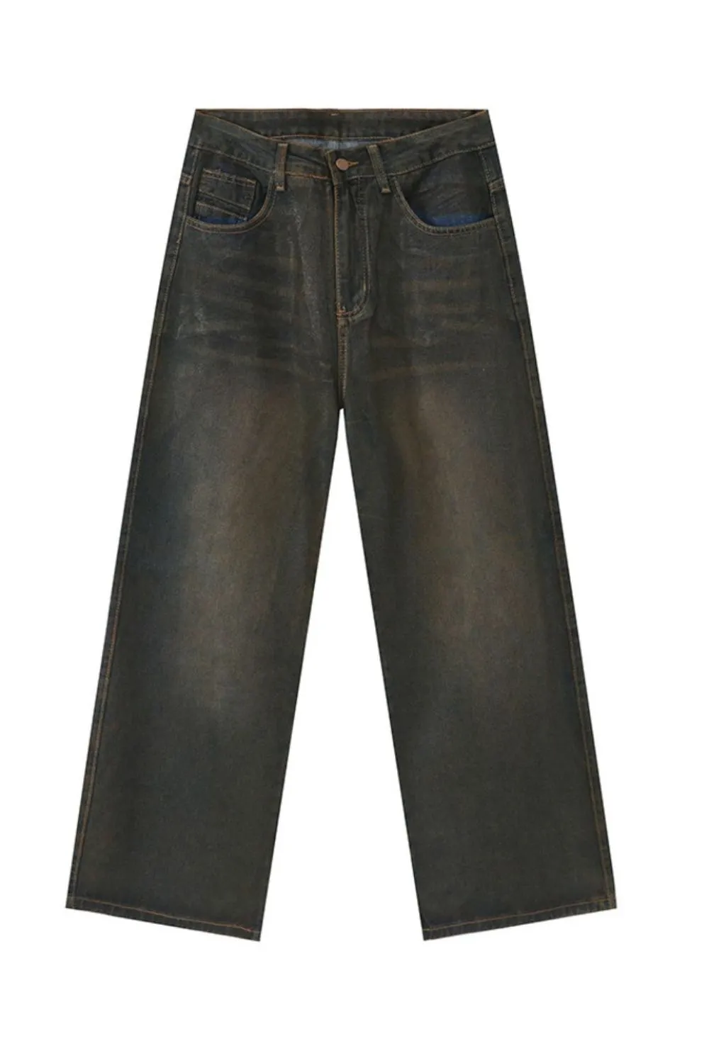 Wide Leg Men's Jeans with Pockets
