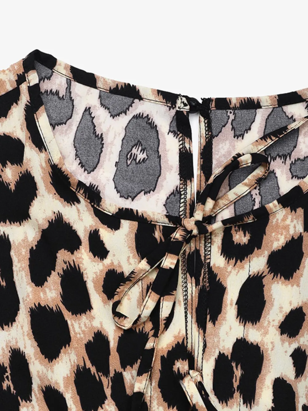 Tied Leopard Half Sleeve Jumpsuit, image 7