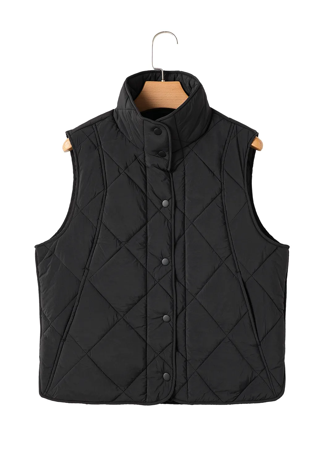 Snap Down Texture Vest Coat with Pockets, image 5