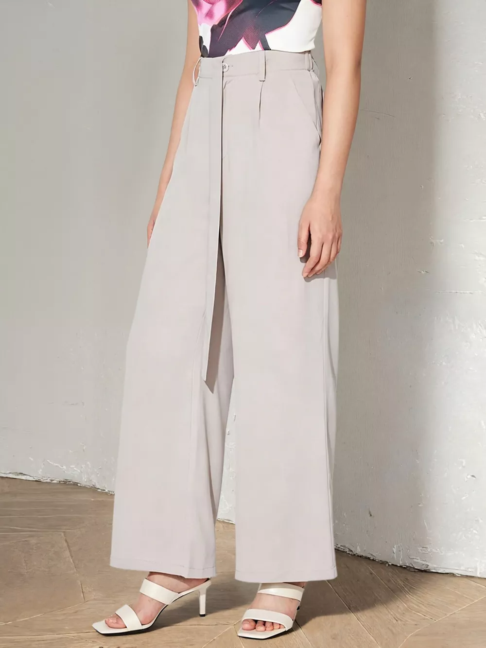Wide Leg Belted Pants, image 2