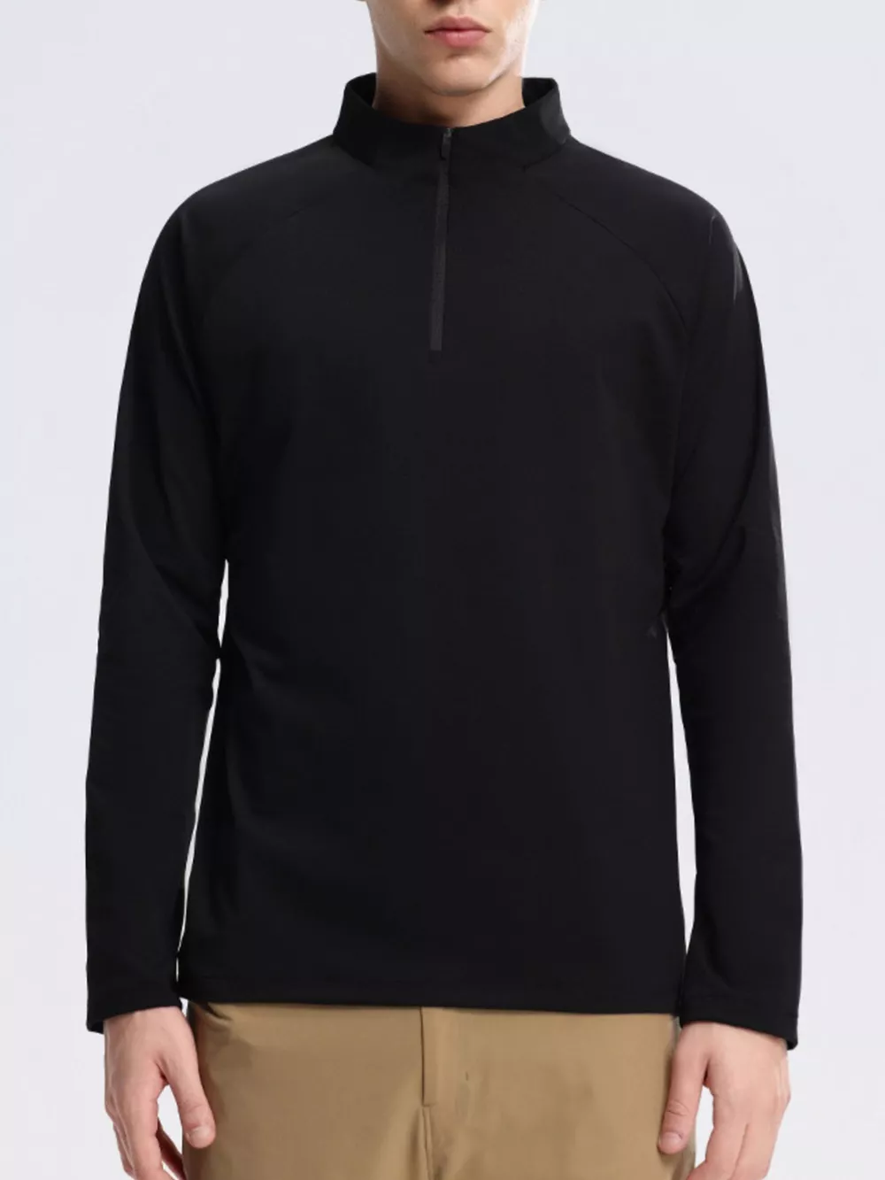 Men's Plus Size Half-Zip Long Sleeve Sweatshirt, image 3