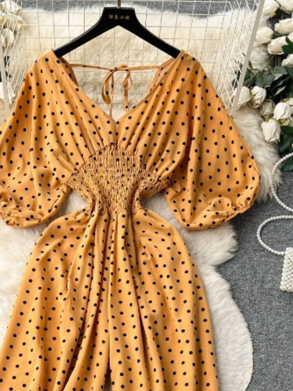 Smocked V-Neck Wide Leg Jumpsuit, image 20