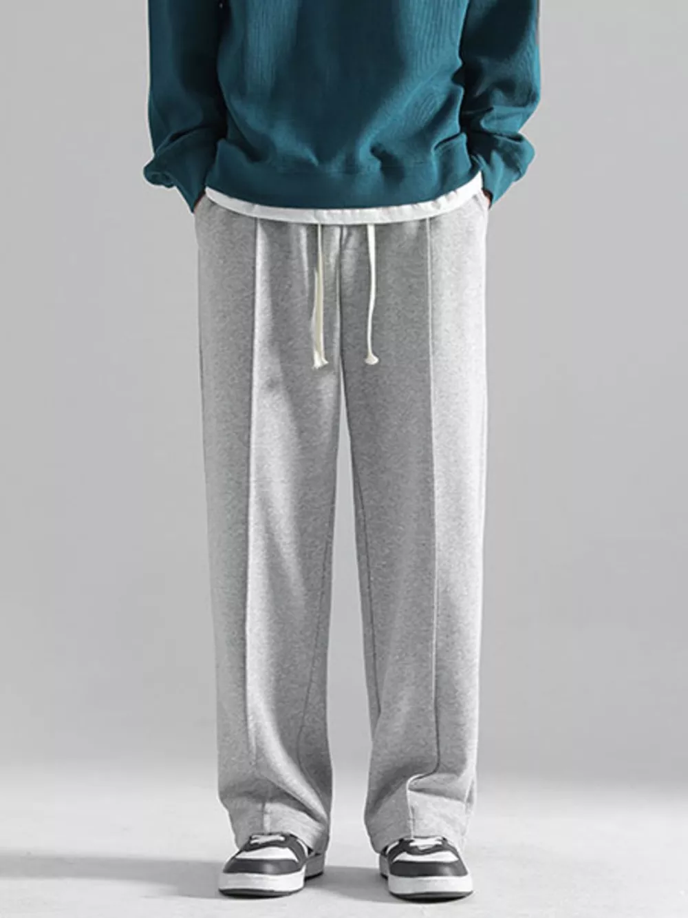 Men's Plus Size Casual Wide Leg Drawstring Pants, image 2