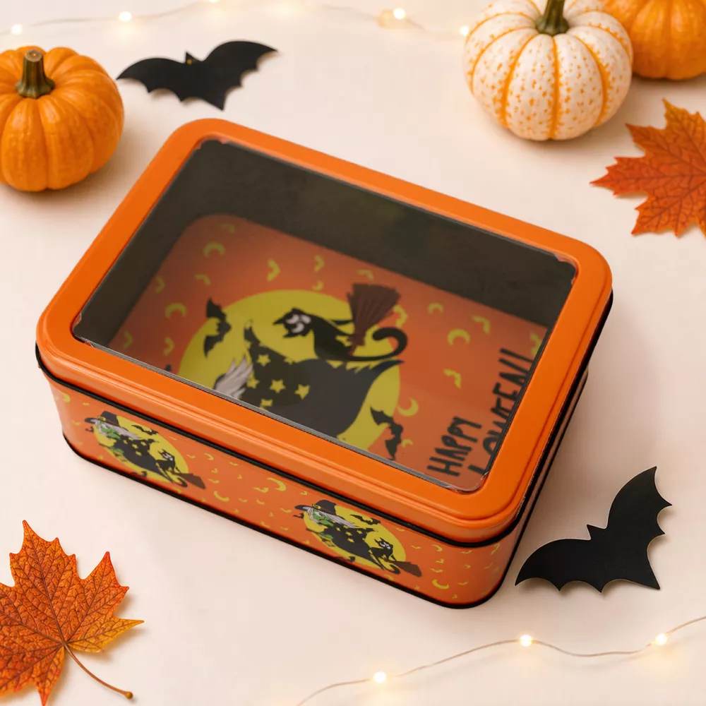 Halloween Decorative Metal Storage Box with Window Display, image 7