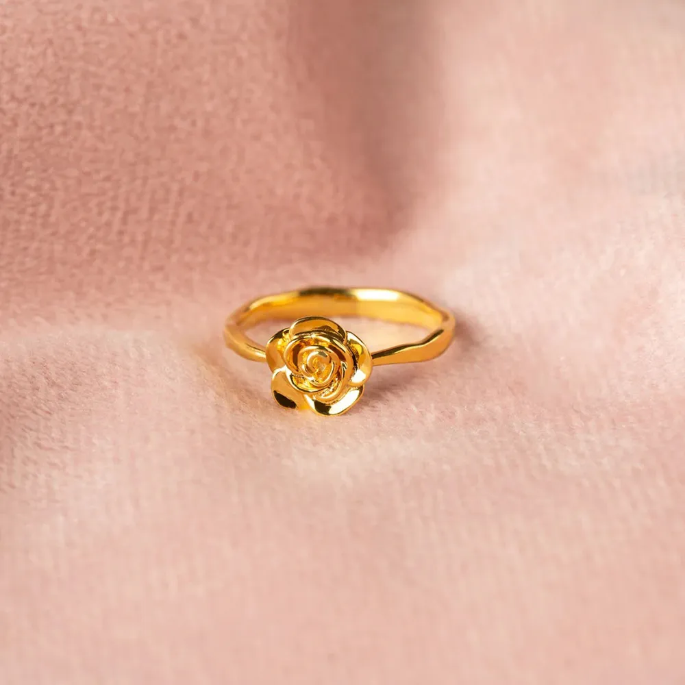 Rose Shape 18K Gold-Plated Ring, image 4