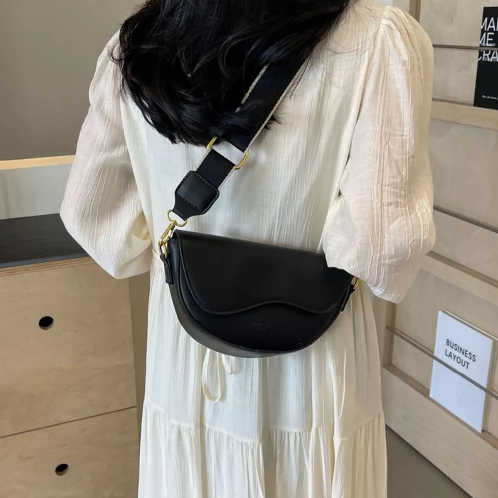 Leather Crescent Crossbody Bag, image 2