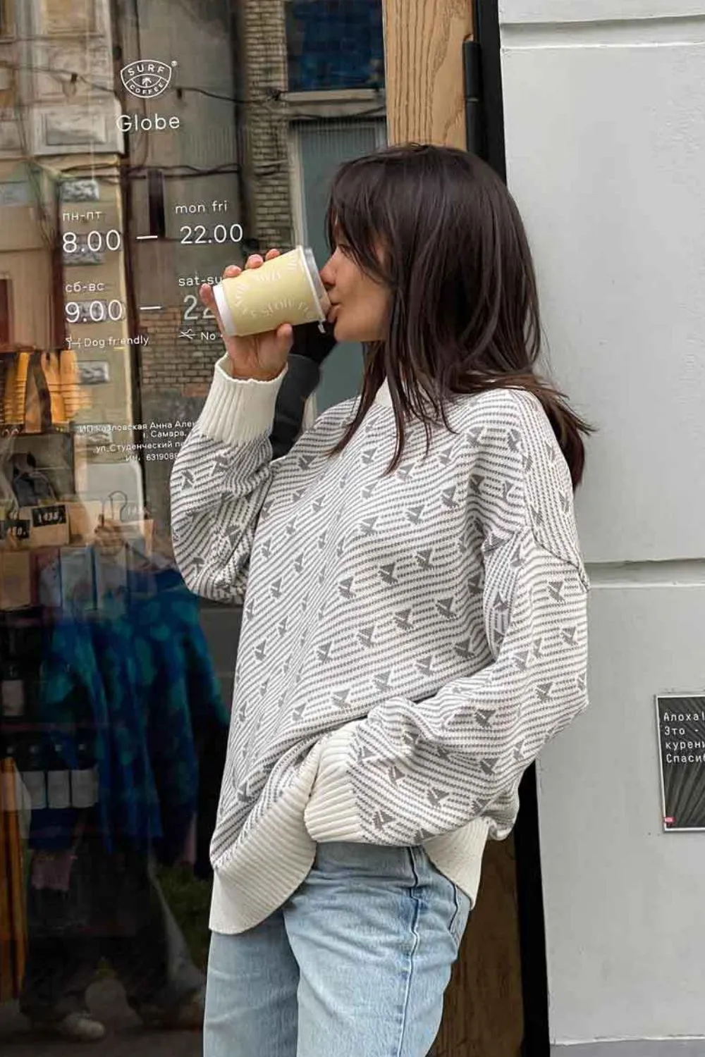 Contrast Round Neck Long Sleeve Sweater, image 15