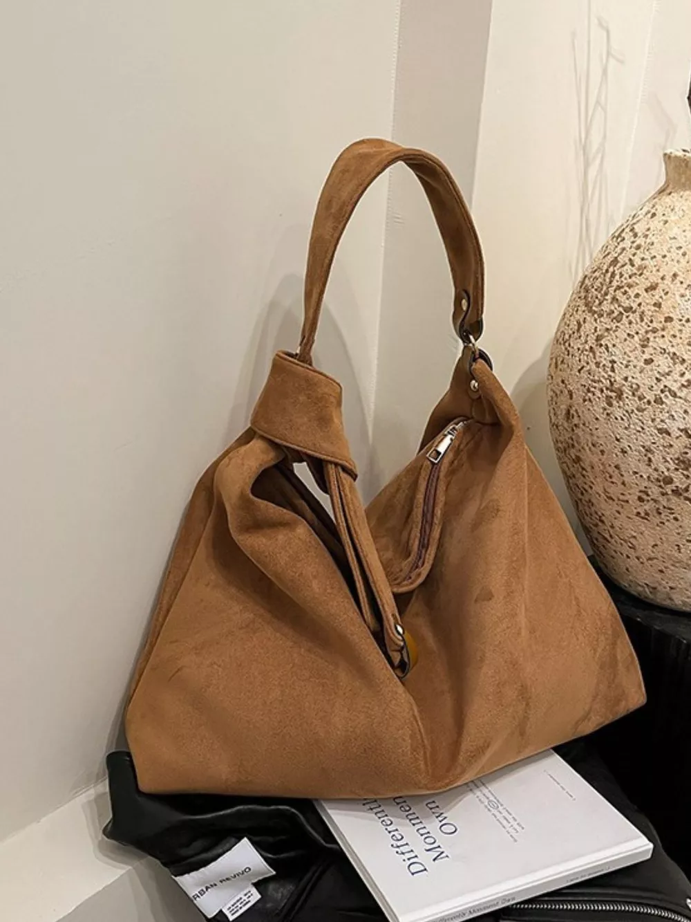 Suede Knot Shoulder Bag, image 2
