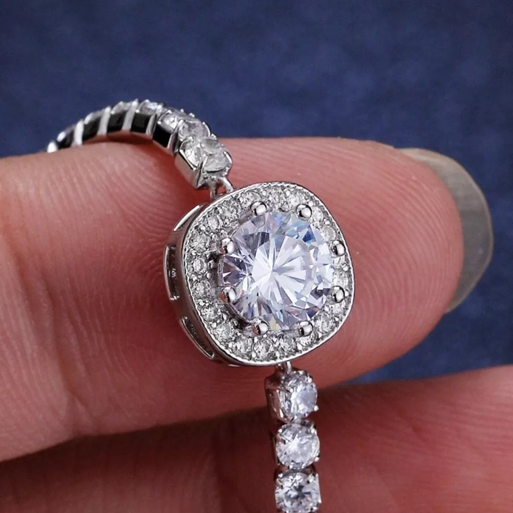 1 Carat Moissanite 925 Sterling Silver Chain Bracelet, image 4