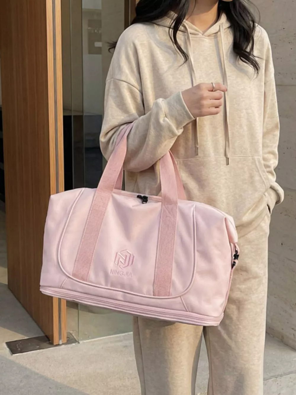 Solid Color Nylon Duffle Bag, image 5