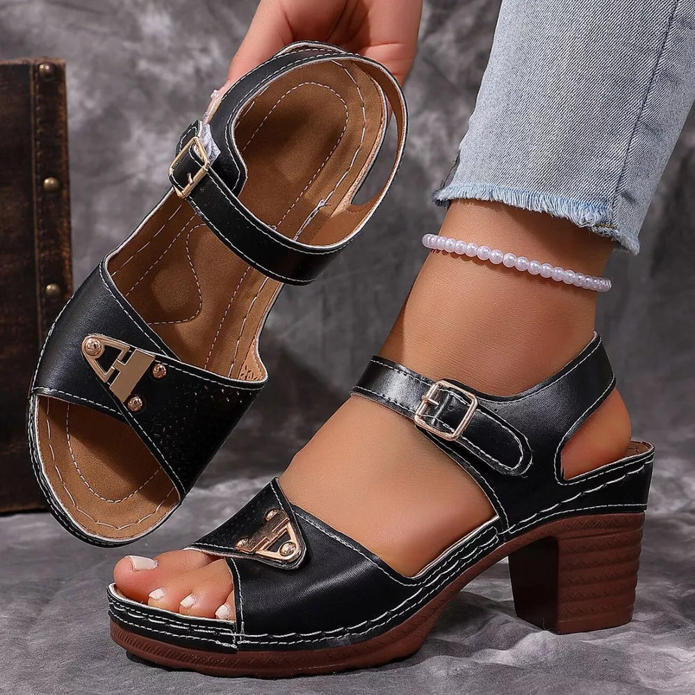 Open Toe Block Heels Sandals, image 4